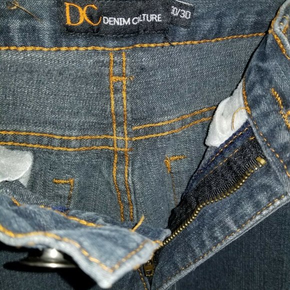 DENIM COUTURE Mens Dark Blue Jeans 30x30 - Picture 2 of 4